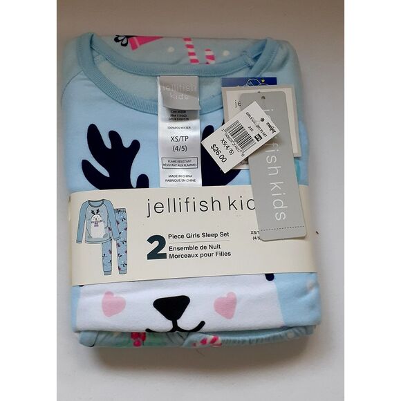 Jellyfish kids 2 Piece Unisex Sleep Set Size 2  Holiday Pj Flame Resistant New - Picture 2 of 5